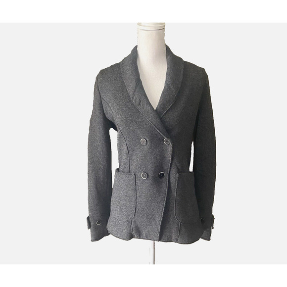 Barena Venezia Wool Blend Blazer‎ Jacket Womens Sz 10 Gray Double Breast - Picture 3 of 12